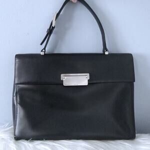 Prada vintage calf leather top handle handbag mini briefcase EUC